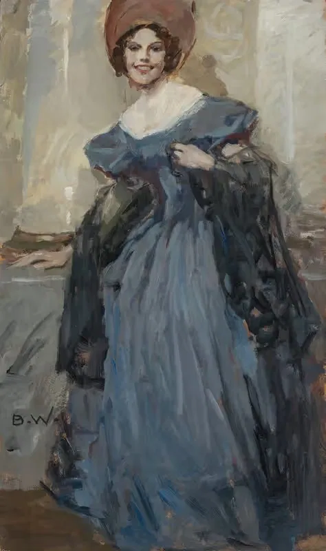 Dame im dunkelblauen Ballkleid — Brynolf Wennerberg