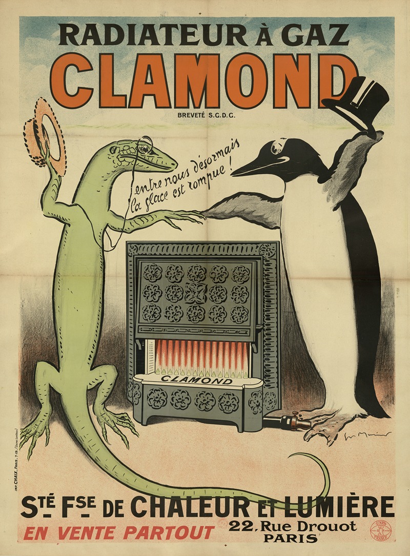 Radiateur à gaz Clamond by Жорж Мёнье, 1900-1920 — digital art print download