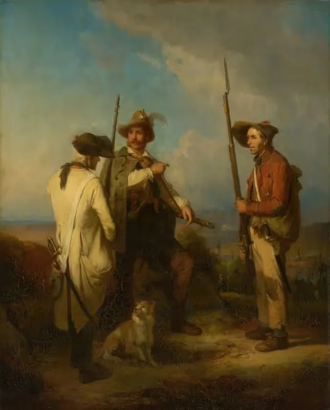 Баденский irregular с двумя его помощниками by Иоганн Баптист Кирнер, 1849 — digital art print download
