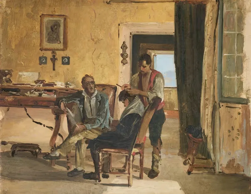 У парикмахера by Иоганн Баптист Кирнер, 1832 — digital art print download