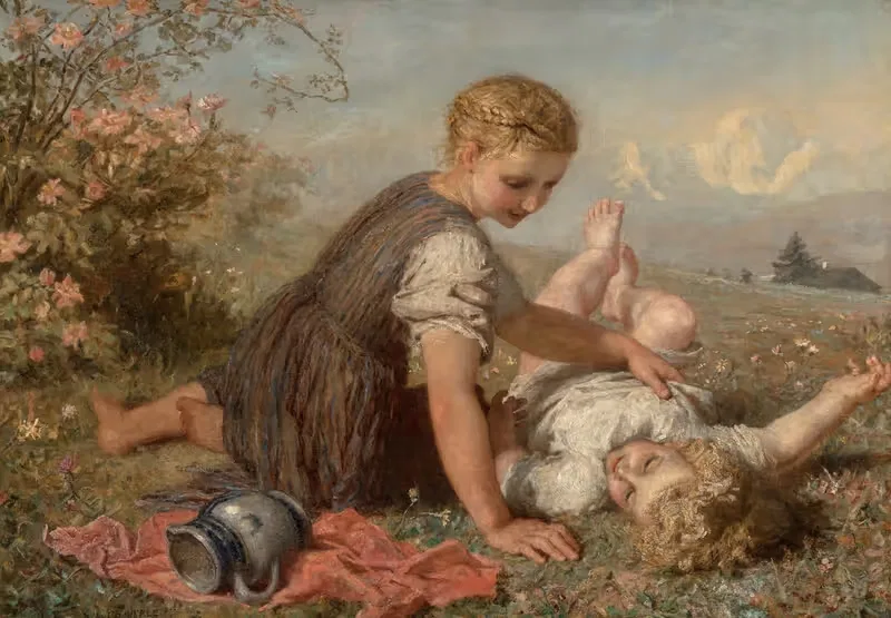 Осенняя идиллия by Карл Вильгельм Фридрих Баурле — digital art print download