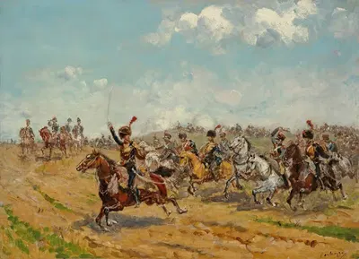 Le maréchal Augereau, après avoir dirigé la division Heudelet, déploie son artillerie sur le plateau du Landgrafenberg à la…