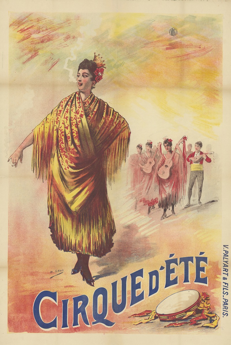 Cirque d'Eté danseuse espagnole by Henri Boulanger Gray, 1895 — digital art print download