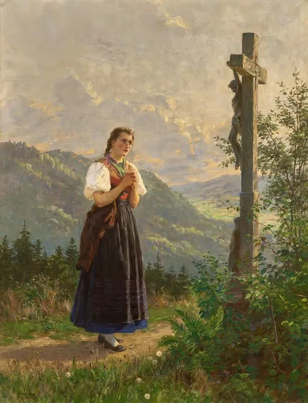 Магдалена под крестом by Вильгельм Густав Фридрих Хаземанн, 1905 — digital art print download