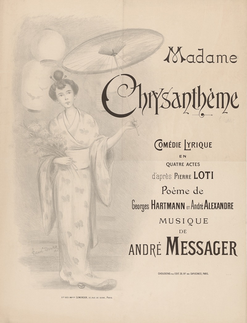 Madame Chrysanthème by Анри Буте, 1893 — digital art print download