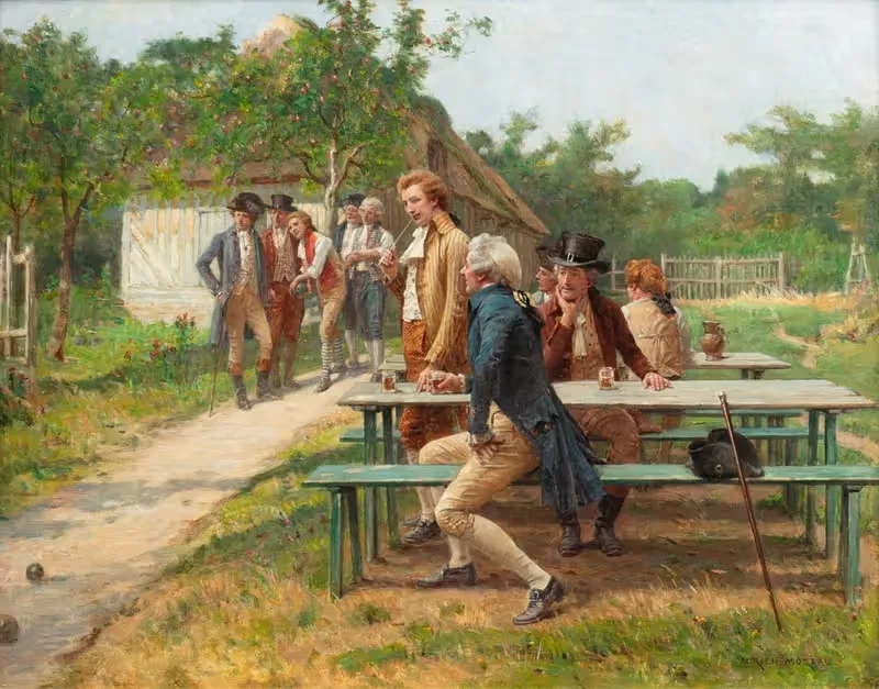 The boule players by Adrien Moreau — digital art print download