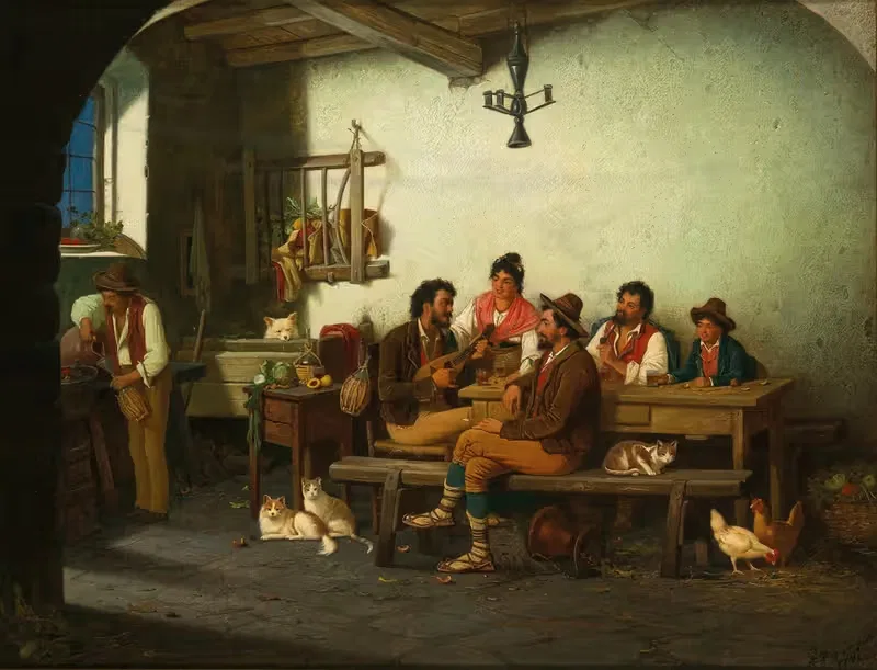 A Party in a Roman Tavern — Alexander Rizzoni