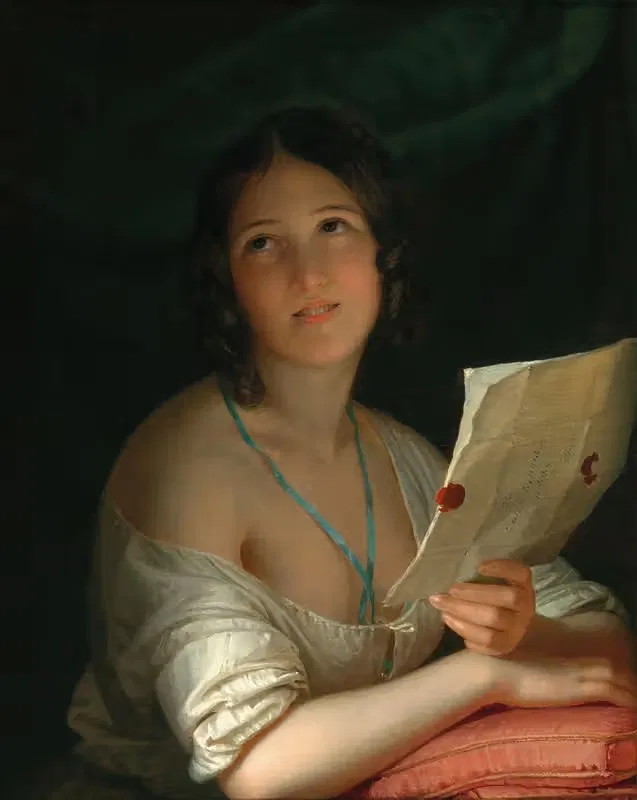 The Letter by Anton Einsle, c. 1842 — digital art print download