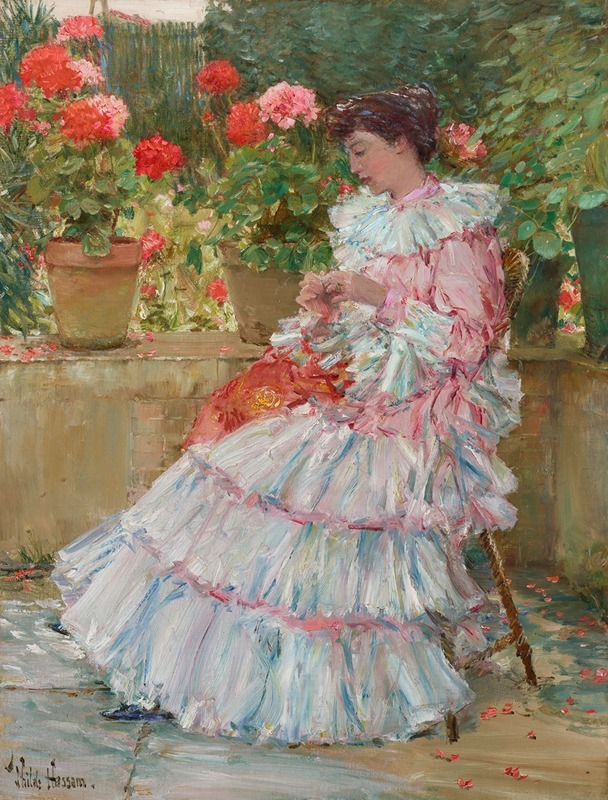 Geraniums by Childe Hassam — digital art print download