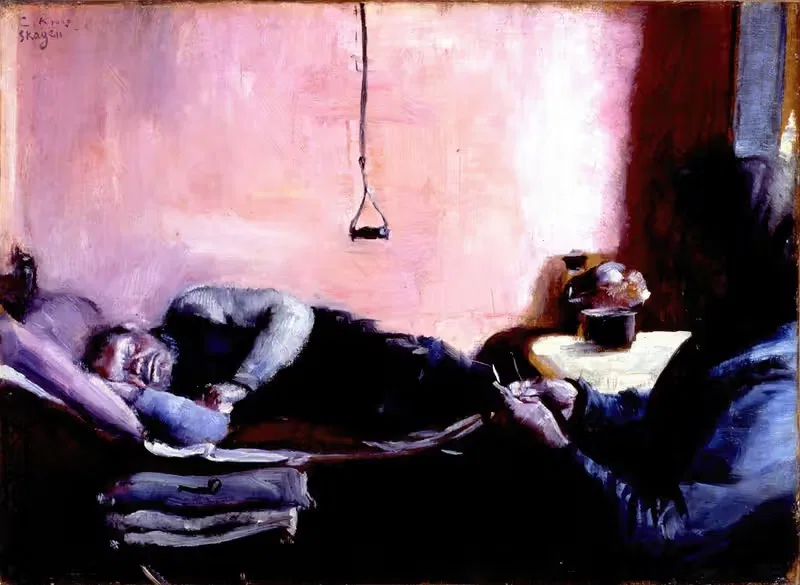 Niels Gaihede's afternoon nap — Christian Krohg