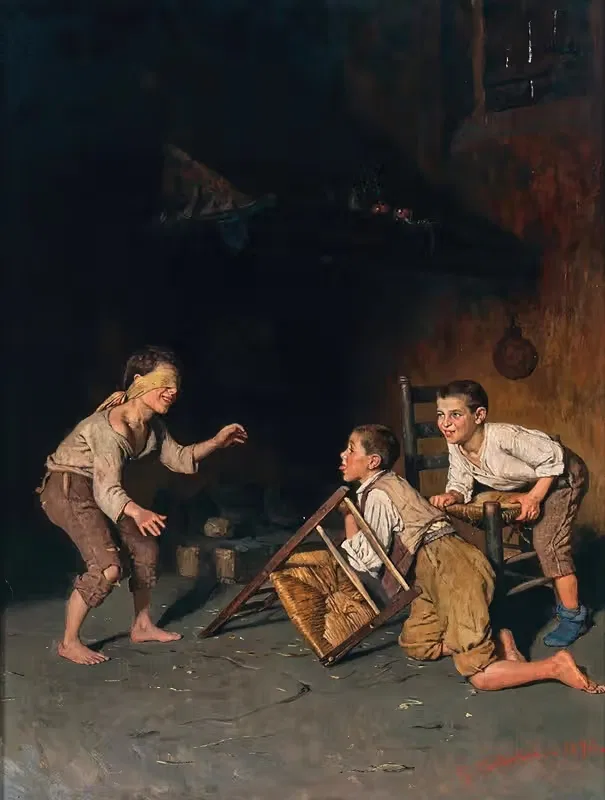 Слепая бабка by Джузеппе Константини, 1890 — digital art print download
