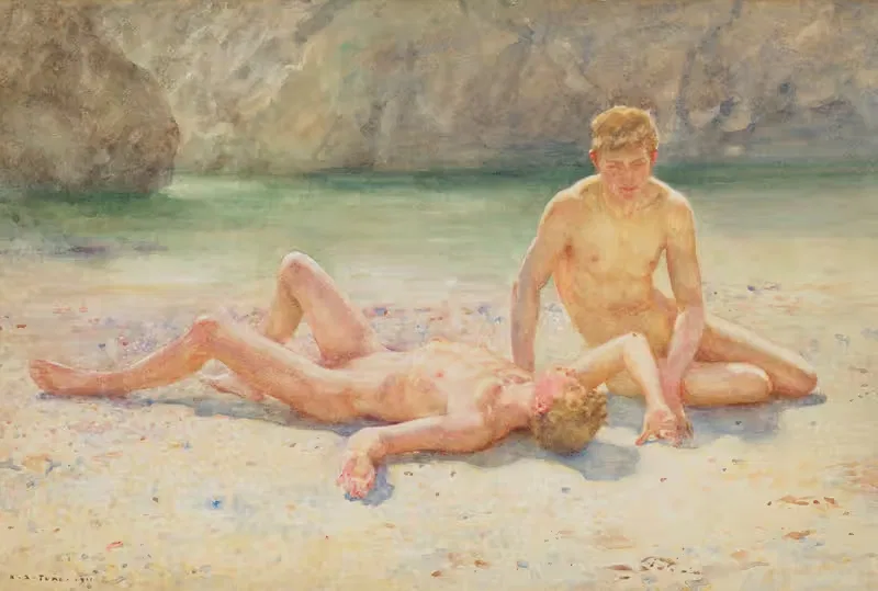 Bathing Group (Noonday Heat) by Henry Scott Tuke, 1911 — digital art print download