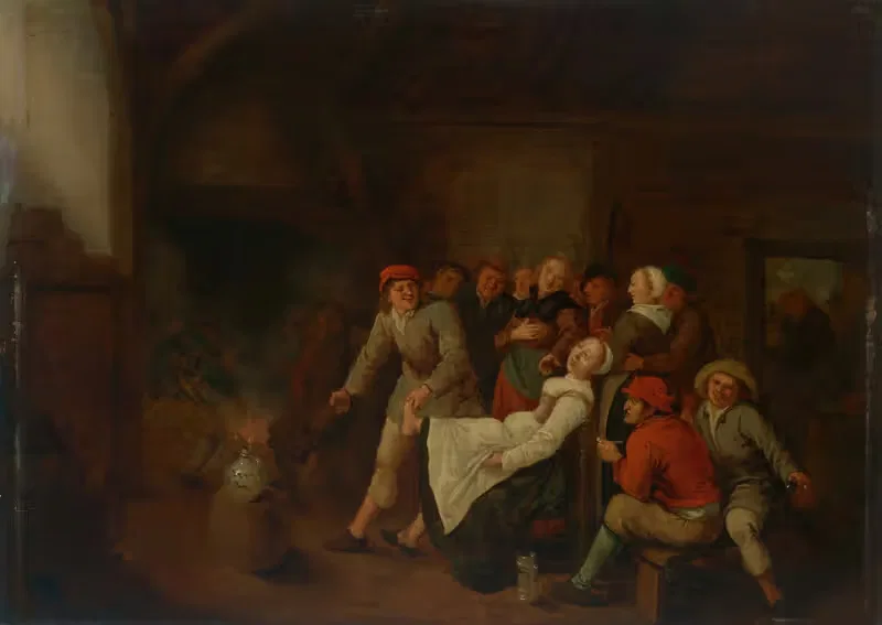 Интерьер таверны с крестьянами, веселящимися by Ян Мьенсе Моленар — digital art print download