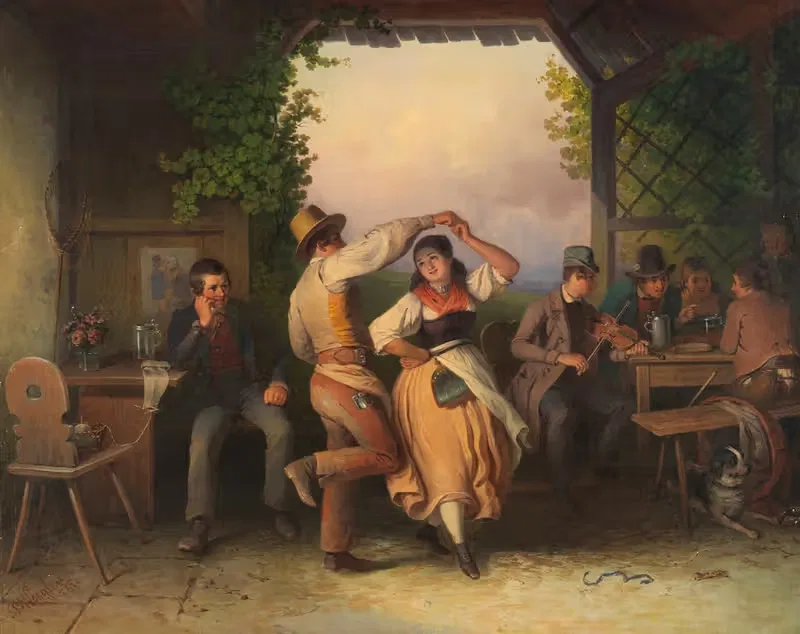 Tanzendes Paar by Johann Baptist Wengler, 1861 — digital art print download