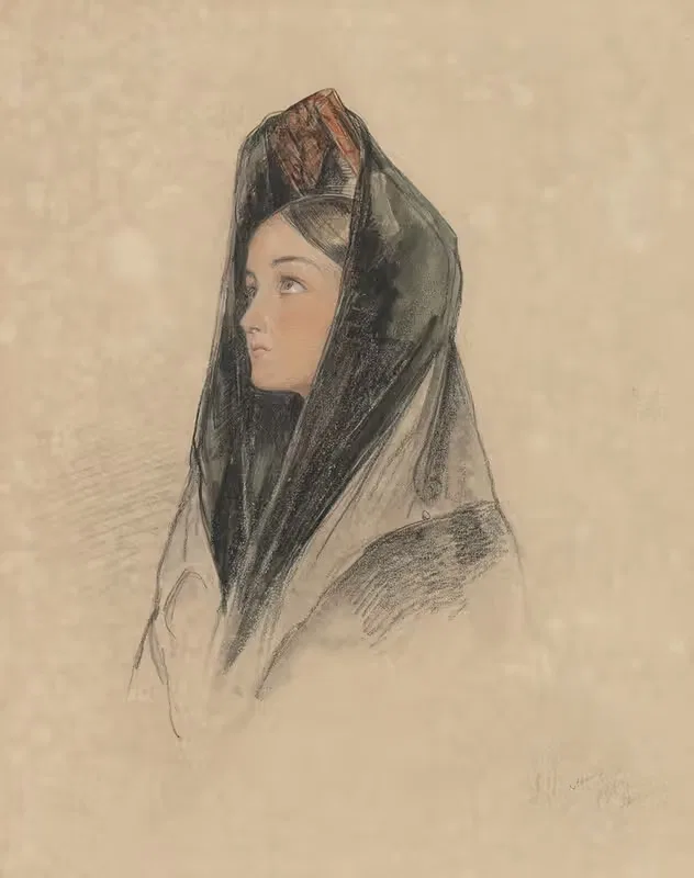 Горничная Харриет Форд by Джон Фредерик Льюис, 1833 — digital art print download