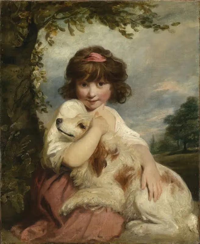A Young Girl and Her Dog — Sir Joshua Reynolds