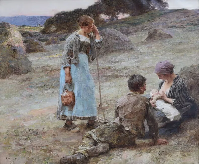 Час малыша by Леон Огюст Лермиц, 1893 — digital art print download