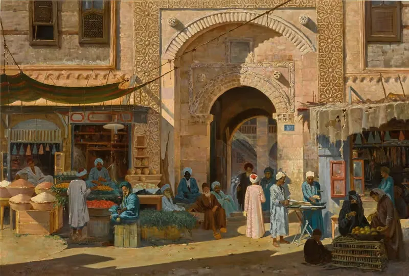 Базар, Баб-эль-Шария, Каир by Никола Форчелла, 1892 — digital art print download