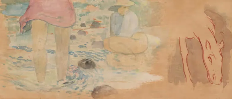 Études de femmes et cheval — Paul Gauguin