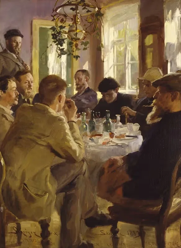 Artists' luncheon at Brøndum's Hotel — Peder Severin Krøyer