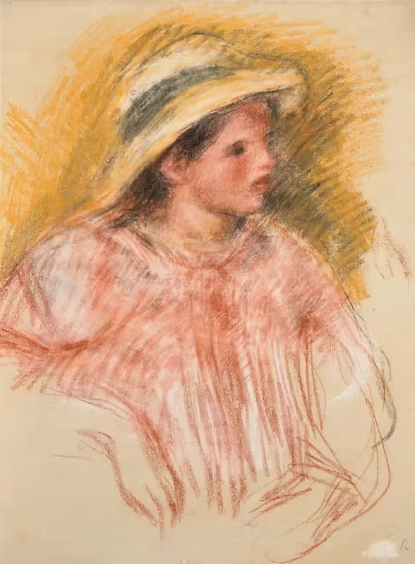 Buste de femme avec chapeau — Pierre-Auguste Renoir