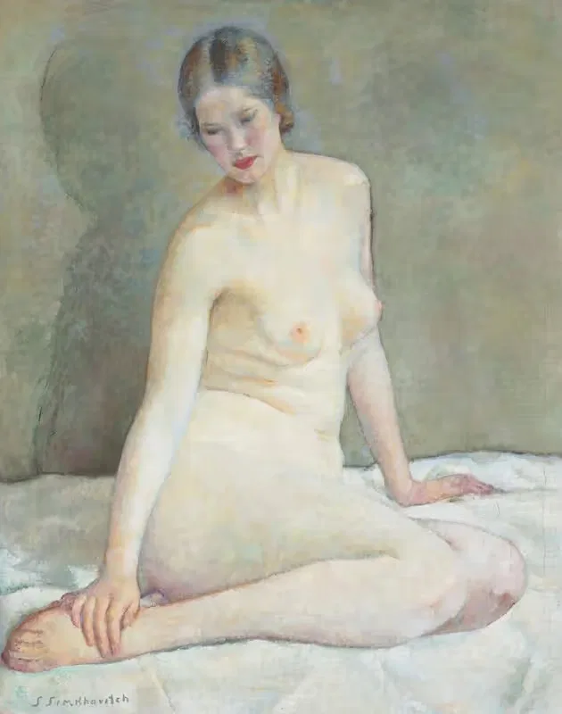 Seated nude by Simkha Simkhovitch — digital art print download