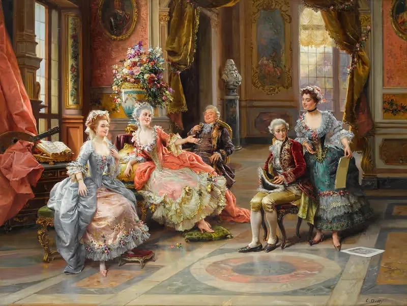 Элегантная встреча by Чезаре Огюст Детти — digital art print download