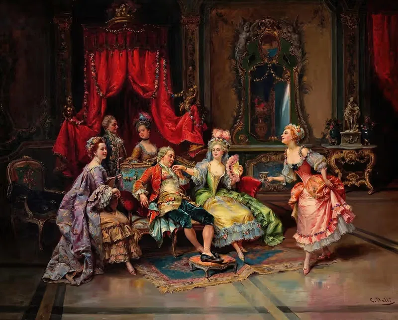 Louis XV in the throne room — Cesare Auguste Detti