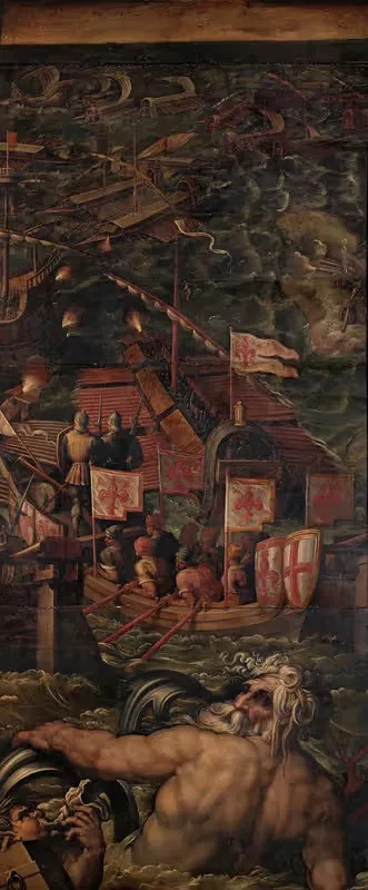 Морское сражение между флорентийцами и писанцами by Джорджо Вазари, 1563 - 1565 — digital art print download