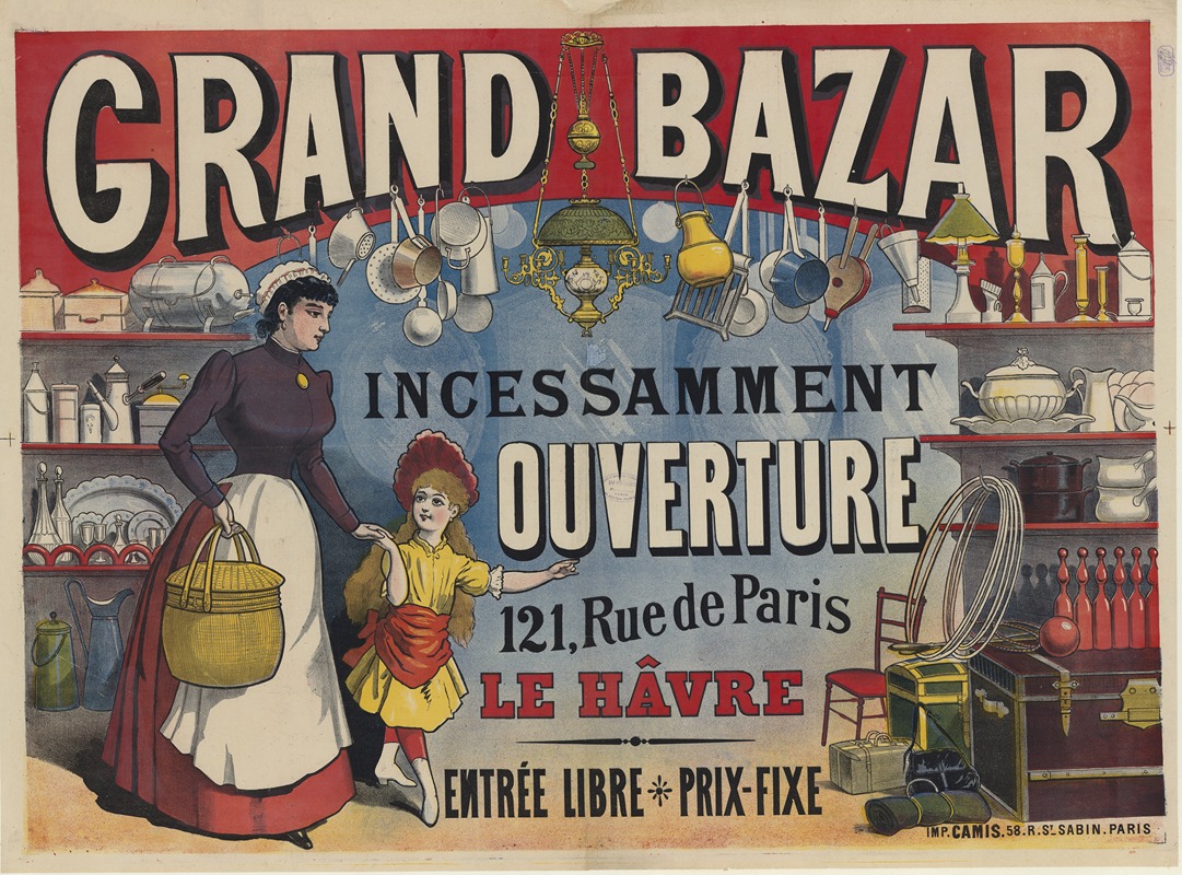 Grand Bazar. ouverture. Le Havre — Imp. Camis