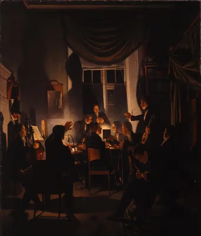 A Smoking Party by Wilhelm Bendz — digital art print download