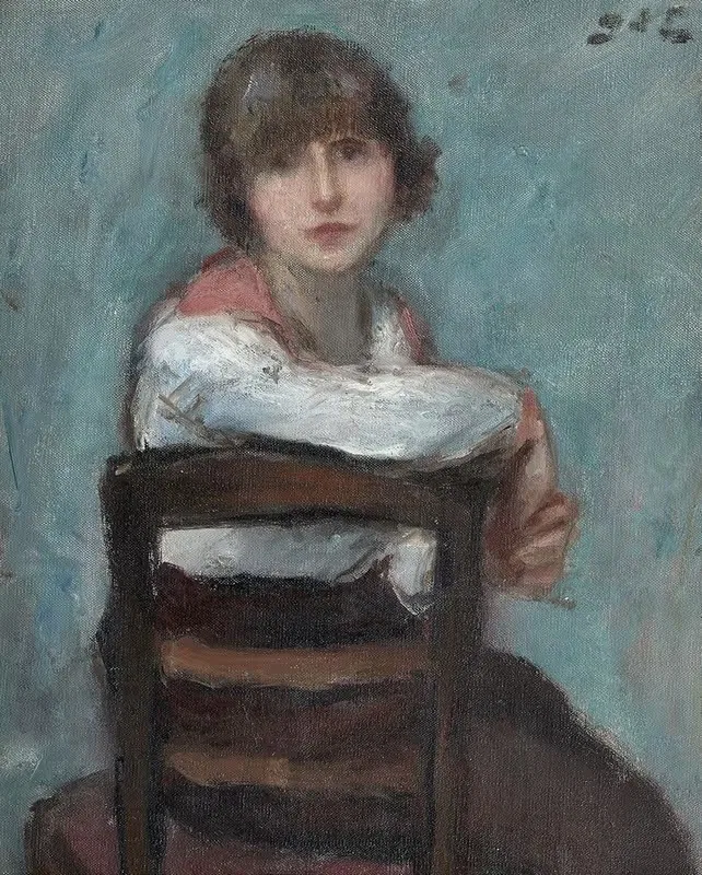 Jeune fille à la chaise — Georges d'Espagnat