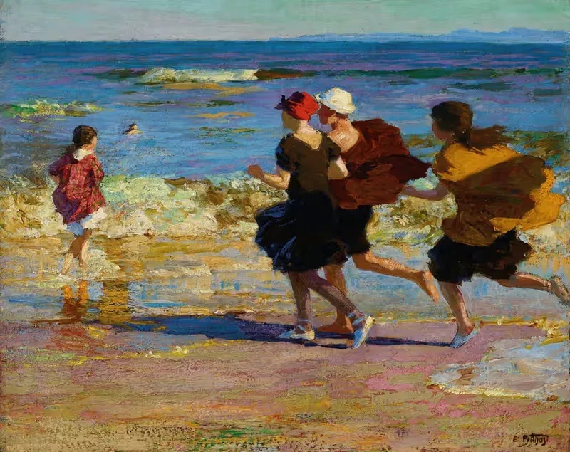 On the Beach by Edward Henry Potthast — digital art print download