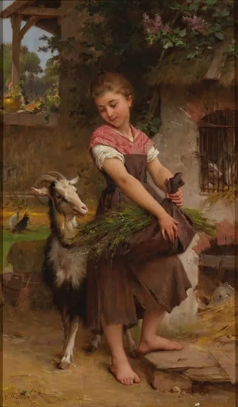 Маленькая пастушонка by Эмиль Мюнье, 1891 — digital art print download