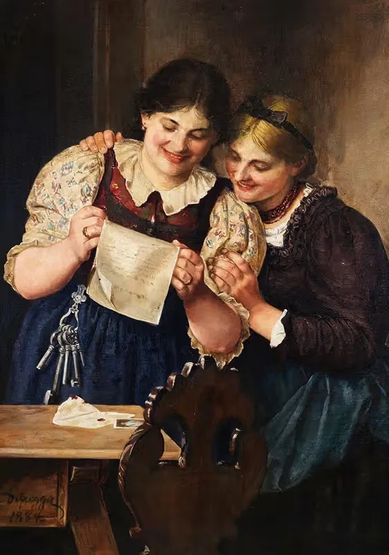 Любовное письмо by Франц фон Дефреггер, 1884 — digital art print download