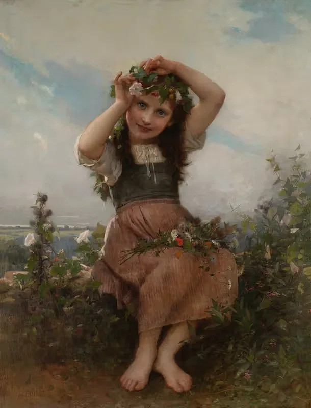 A Crown of Wildflowers — Léon-Jean-Basile Perrault