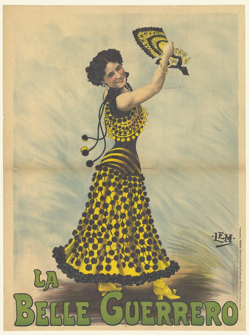 La belle Guerrero by Imp. Chaix, 1899 — digital art print download