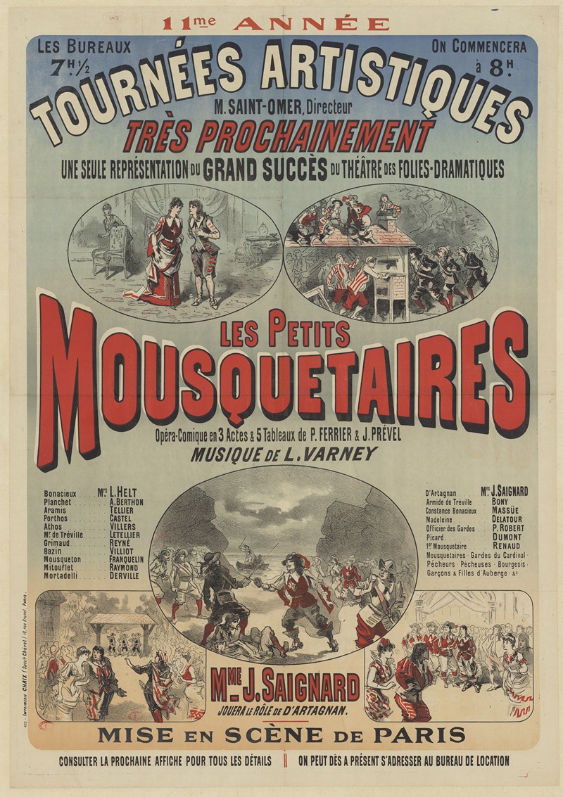 Les Petits mousquetaires by Imp. Chaix, 1885 — digital art print download