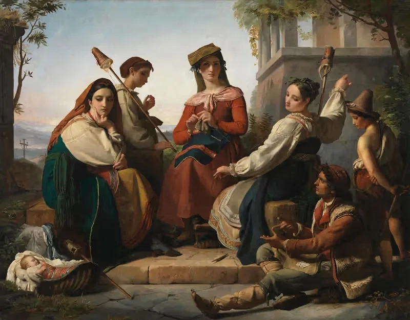 Die Spinnerinnen von Fondi — François-Joseph Navez