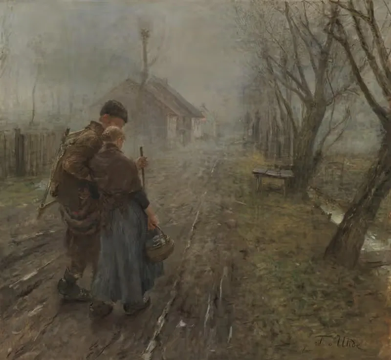 Schwerer Gang by Fritz von Uhde, 1890 — digital art print download