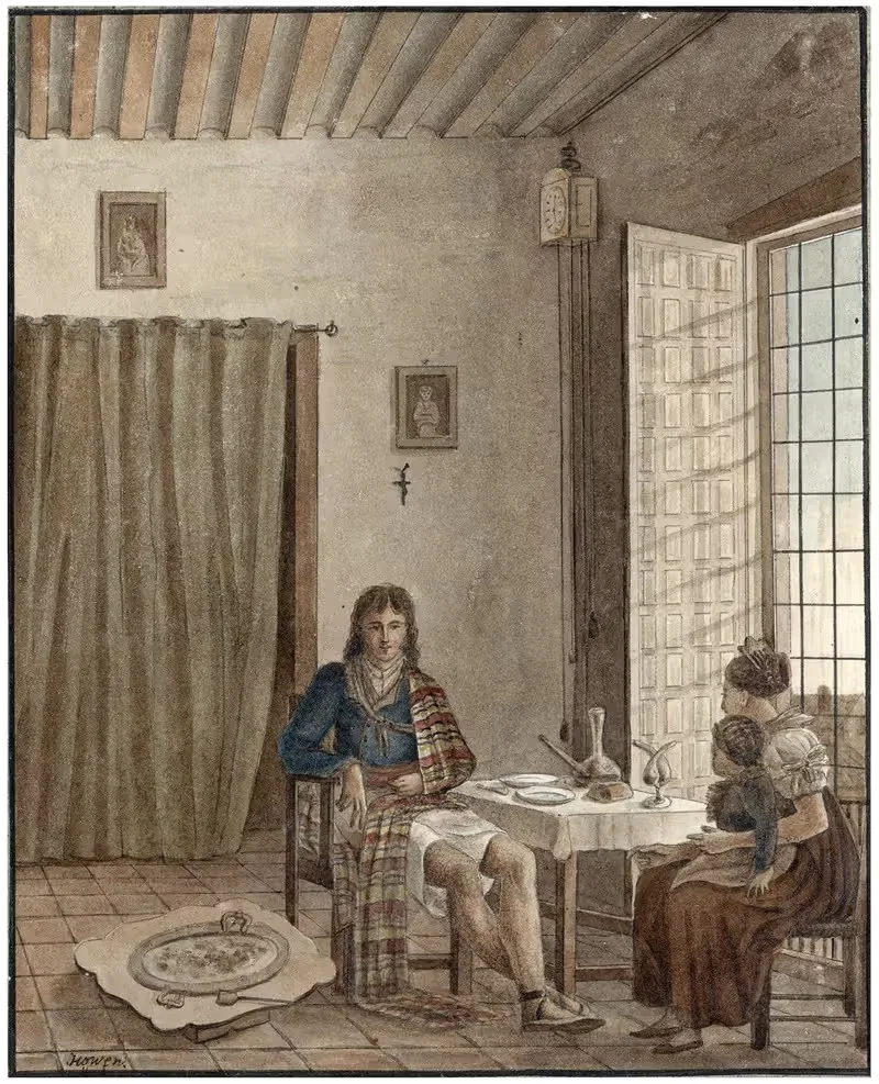 Familiegroep aan tafel — Otto Howen