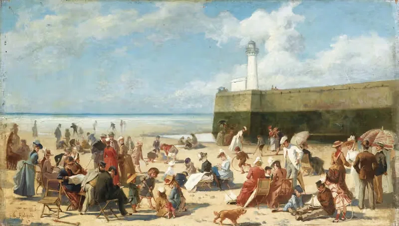 Сцена пляжа летом by Альсид Тэофиль Рободи, 1887 — digital art print download