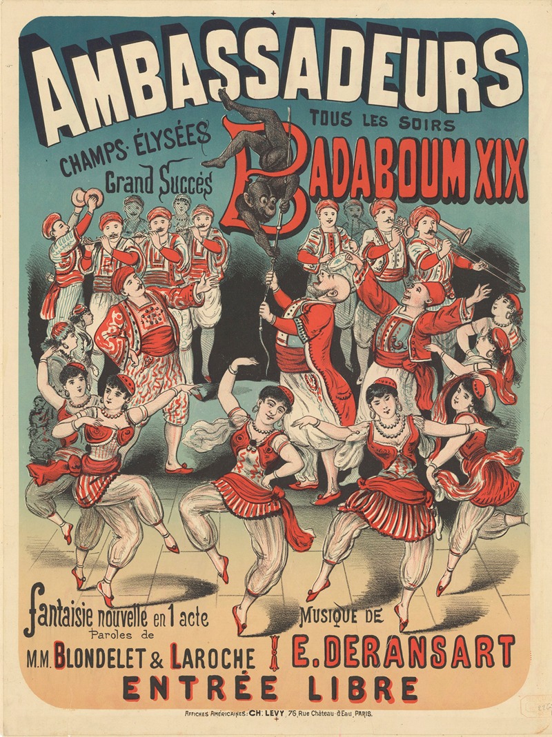 Ambassadeurs… Badaboum XIX by Imp. Charles Lévy, 1883 — digital art print download