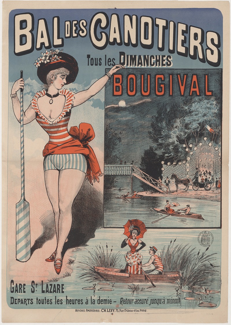 Bal des canotiers. Bougival by Imp. Charles Lévy, 1882-1888 — digital art print download