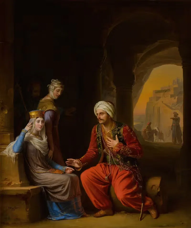 Встреча Элеоноры Гиеннской с султаном Иконии by Жан-Антуан Лоран, 1822 — digital art print download