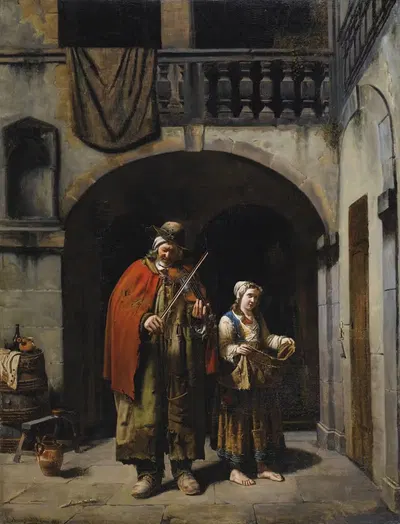 Слепой старик, которого ведет его дочь by Жан-Клод Бонфон, 1819 — digital art print download