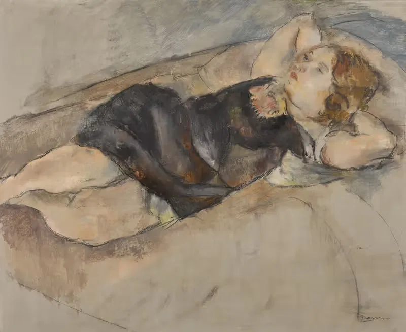 Молодая девушка, лежащая by Жюль Паскин, 1923-1926 — digital art print download