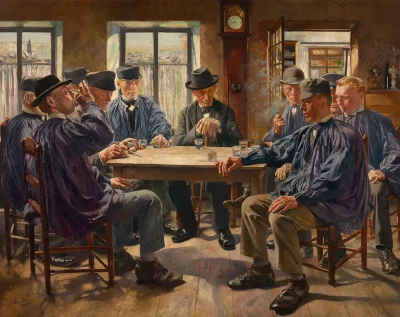 Воскресное утро, перед мессой by Леон Фредерик, 1906 — digital art print download