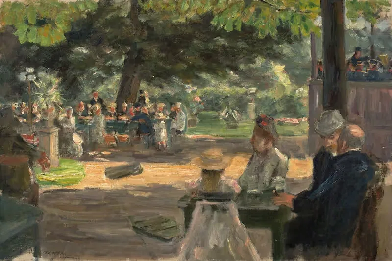 Studie zum ,Restaurationsgarten in Leiden — Max Liebermann