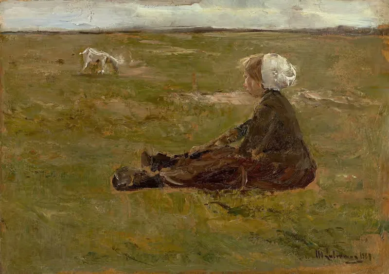 Женщина-пастушонка by Макс Либерман, 1887 — digital art print download